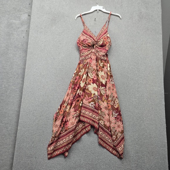 Angie Dresses & Skirts - ANGIE Women Dress L Brown Floral Maxi Boho Cottagecore Sleeveless Lined